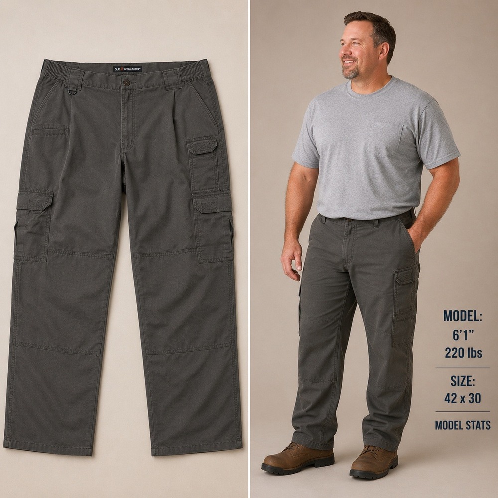 5.11 Tactical Series Mens Cargo Pants 42x30 Olive Green Ripstop Work‎ Trousers